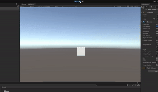 Gif mostrando o cubo caindo